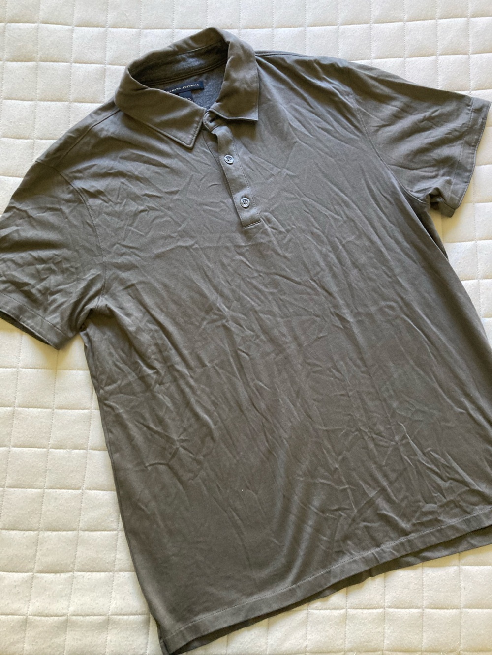 Banana Republic Men's Short-Sleeve Polo - Charcoal Gray